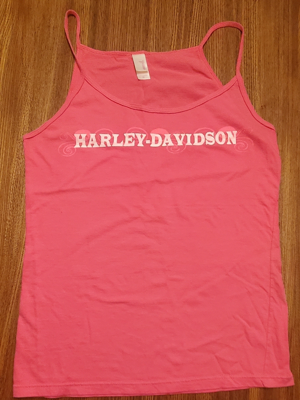 Harley-Davidson Style Pink Spaghetti Strap Tank Medium 17" Pit 20" Length